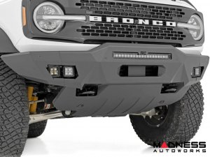 Ford Bronco Front Bumper - Full Width w/ 20" Black Series White DRL and White DRL Cubes